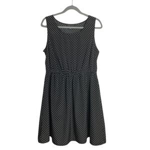 Forever 21+ Womens 1X Black Polka Dot Sundress Sleeveless Fit & Flare Summer